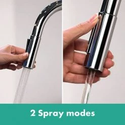 Hansgrohe Cento XL Single Lever Kitchen Mixer with Pull Out Spray - 14803000 10 Hansgrohe Cento XL Single Lever Kitchen Mixer with Pull Out Spray - 14803000 -Kitchen Taps Sales Store 14803000 D4N 460
