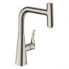 Hansgrohe Metris Select M71 Single Lever Kitchen Mixer 240 with Pull-Out Spout - Stainless Steel - 14857800