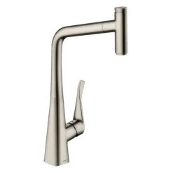 Hansgrohe Metris Select M71 Single Lever Kitchen Mixer 320 with Pull-Out Spout - Stainless Steel - 14884800
