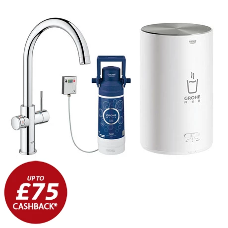 Grohe RED Duo Instant Boiling Water Kitchen Tap and M Size Boiler - Chrome - 30058001 1 Grohe RED Duo Instant Boiling Water Kitchen Tap and M Size Boiler - Chrome - 30058001