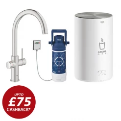 Grohe Red 2.0 Duo Instant Boiling Water Kitchen Tap and M Size Boiler - SuperSteel - 30058DC1
