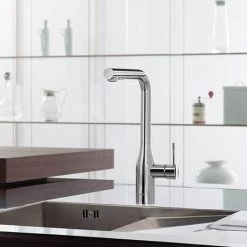 Grohe Essence Kitchen Sink Mixer with Pull Out Spray - Chrome - 30270000 -Kitchen Taps Sales Store 30270000 D2 460