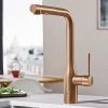 Grohe Essence Rose Gold Kitchen Sink Mixer with Pull Out Spray - Brushed Warm Sunset - 30270DL0