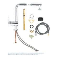 Grohe Minta Kitchen Sink Mixer with Pull Out Spray - Chrome - 30274000 -Kitchen Taps Sales Store 30274000 D3 460