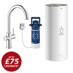 Grohe RED Duo Instant Boiling Water Kitchen Tap and L Size Boiler - Chrome - 30328001