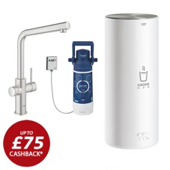 Grohe RED Duo Instant Boiling Water Kitchen Tap and L Size Boiler - SuperSteel - 30340DC1