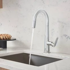 Grohe Veletto Single Lever Kitchen Sink Mixer with Pull Out Spray - Chrome - 30419000 -Kitchen Taps Sales Store 30419000 D3 460
