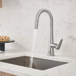 Grohe Veletto Single Lever Kitchen Sink Mixer with Pull Out Spray - SuperSteel - 30419DC0 -Kitchen Taps Sales Store 30419DC0 D3 460