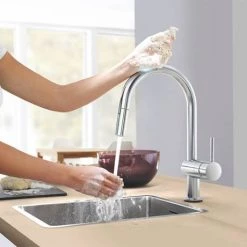 Grohe Minta Touch Electronic Kitchen Sink Mixer with Pull Out Spray - SuperSteel - 31358DC2 -Kitchen Taps Sales Store 31358DC2 D2 460