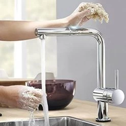 Grohe Minta Touch Electronic Kitchen Sink Mixer with Pull Out Spray - Chrome - 31360001 -Kitchen Taps Sales Store 31360001 D2 460