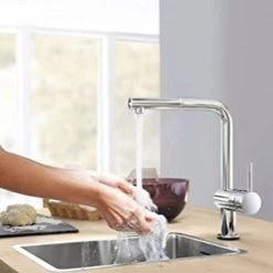 Grohe Minta Touch Electronic Kitchen Sink Mixer with Pull Out Spray - Chrome - 31360001 -Kitchen Taps Sales Store 31360001 D4 460
