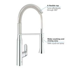 Grohe K7 Kitchen Sink Mixer with Professional Spray - Chrome - 31379000 -Kitchen Taps Sales Store 31379000 D2 460