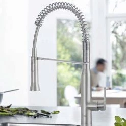 Grohe K7 Kitchen Sink Mixer with Professional Spray - SuperSteel - 31379DC0 3 Grohe K7 Kitchen Sink Mixer with Professional Spray - SuperSteel - 31379DC0 -Kitchen Taps Sales Store 31379DC0 D1 460