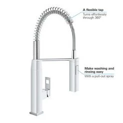 Grohe Eurocube Professional Kitchen Sink Mixer - Chrome - 31395000 -Kitchen Taps Sales Store 31395000 D5 460