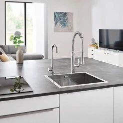 Grohe High C-Spout Mono Blue Home Starter Kit - Stainless Steel - 31498DC1 -Kitchen Taps Sales Store 31498DC0 D1 460