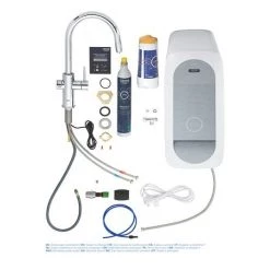 Grohe Blue Home Duo Starter Kit C-Spout with Pull-Out Spray - Chrome - 31541000 -Kitchen Taps Sales Store 31541000 D3 460