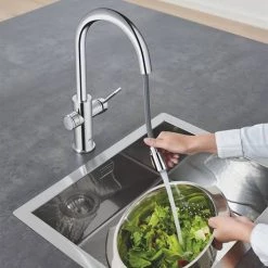 Grohe Blue Home Duo Starter Kit C-Spout with Pull-Out Spray - Chrome - 31541000 -Kitchen Taps Sales Store 31541000 D4 460