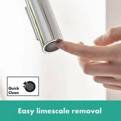 Hansgrohe Focus M41 Single Lever Kitchen Mixer 240 with Pull Out Spray - Chrome - 31815000 -Kitchen Taps Sales Store 31815000 D4 460