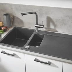 Grohe Minta Kitchen Sink Mixer with Pull Out Spray - SuperSteel - 32168DC0 -Kitchen Taps Sales Store 32168DC0 D3 460