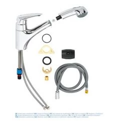 Grohe Eurodisc Kitchen Sink Mixer with Pull Out Spray - 32257001 -Kitchen Taps Sales Store 32257001 D2 460