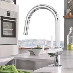 Grohe Minta Kitchen Tap - Pull Out Kitchen Mixer - Chrome -Kitchen Taps Sales Store 32321002 D1 460