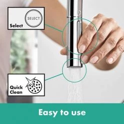 Hansgrohe Talis M54 Single Lever Kitchen Mixer 210 with Pull Out Spray - Chrome - 72800000 8 Hansgrohe Talis M54 Single Lever Kitchen Mixer 210 with Pull Out Spray - Chrome - 72800000 -Kitchen Taps Sales Store 72800000 D2 460