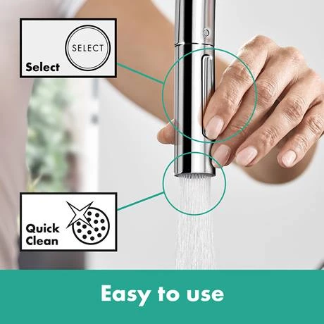 Hansgrohe Talis M54 Single Lever Kitchen Mixer 210 with Pull Out Spray - Chrome - 72800000 3 Hansgrohe Talis M54 Single Lever Kitchen Mixer 210 with Pull Out Spray - Chrome - 72800000 - Image 3