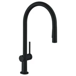 Hansgrohe Talis M54 Single Lever Kitchen Mixer 210 with Pull Out Spray - Matt Black - 72800670