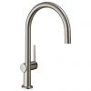 Hansgrohe Talis M54 220 C-Spout Single Lever Kitchen Mixer - Stainless Steel - 72804800