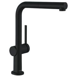 Hansgrohe Talis M54 270 Single Lever Kitchen Mixer with Pull Out Spray - Matt Black - 72808670