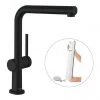 Hansgrohe Talis M54 270 Single Lever Kitchen Mixer with Pull Out Spray and sBox - Matt Black - 72809670