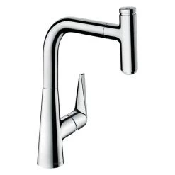 Hansgrohe Talis Select M51 Single Lever Kitchen Mixer 220 with Pull Out Spray - Chrome - 72822000