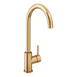 Alberta Modern Brushed Gold Single Lever Kitchen Mixer Tap