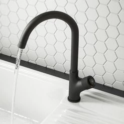 Arezzo Matt Black Industrial Style 1-Touch Kitchen Mixer Tap
