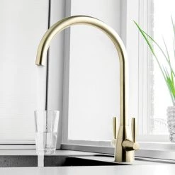 JTP Blink Brushed Brass Dual Lever Kitchen Sink Mixer