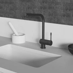 Ideal Standard Ceralook Silk Black Single Lever L-Shape Spout Kitchen Mixer -Kitchen Taps Sales Store BD572XG D3 460