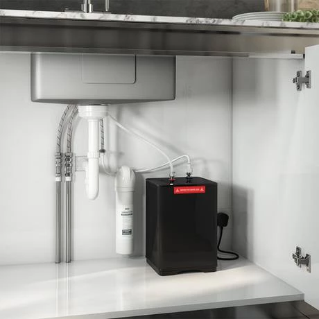 Bower 3-in-1 Instant Boiling Water Tap - Black Levers Traditional Bridge Brushed Brass with Boiler & Filter 2 Bower 3-in-1 Instant Boiling Water Tap - Black Levers Traditional Bridge Brushed Brass with Boiler & Filter - Image 2