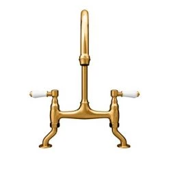 Chatsworth Antique Gold Traditional Bridge Lever Kitchen Sink Mixer -Kitchen Taps Sales Store CHTKTAG d1 460