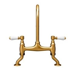Chatsworth Antique Gold Traditional Bridge Lever Kitchen Sink Mixer -Kitchen Taps Sales Store CHTKTAG d2 460