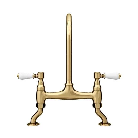 Chatsworth Gold Traditional Bridge Lever Kitchen Sink Mixer 6 Chatsworth Gold Traditional Bridge Lever Kitchen Sink Mixer - Image 6