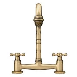 Britannia Classic Bridge Sink Mixer - Brushed Brass -Kitchen Taps Sales Store CLBM4 D4 460