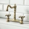 Britannia Classic Bridge Sink Mixer - Brushed Brass