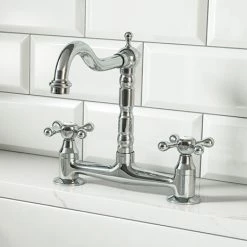 Britannia Classic Bridge Sink Mixer - Chrome