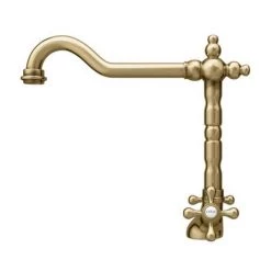 Britannia Classic Mono Sink Mixer - Brushed Brass -Kitchen Taps Sales Store CLSM2 D3 460