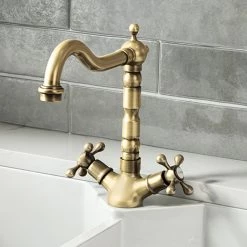 Britannia Classic Mono Sink Mixer - Brushed Brass