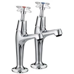 Franke F1081 Sink Pillar Taps with Crosshead Handles