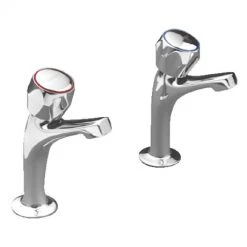 Franke F1083 Sink Pillar Taps with Fluted Handles