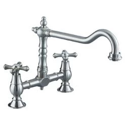 Bristan - Colonial Bridge Kitchen Sink Mixer - Brushed Nickel - K-BRSNK-BN