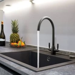 JTP Blink Matt Black Dual Lever Kitchen Sink Mixer -Kitchen Taps Sales Store MBBL182 D2 460