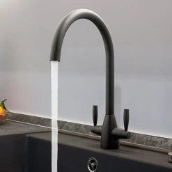 JTP Blink Matt Black Dual Lever Kitchen Sink Mixer